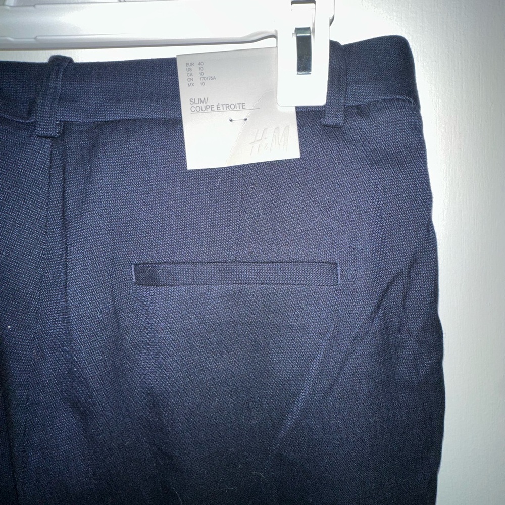 Navy Slim Fit Trousers